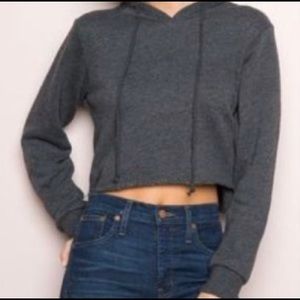 Brandy Melville cropped grey hoodie